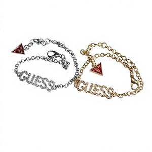Famous Designer <strong>Jewelry</strong> for Women 18K Gold Plated Diamond Letter for <strong>Guess</strong> Chain Bracelet Fashion Stainless Steel Material - Product Image 1
