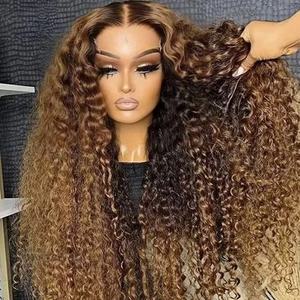 Parrucca Frontale HD Trasparente con Attaccatura <span class=keywords><strong>Naturale</strong></span>, Densità 150, Ricci Medi, <span class=keywords><strong>Capelli</strong></span> Vergini 100% Umani Biondi, Castani, Neri, con Baby Hair - Product Image 1