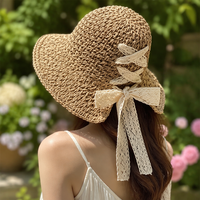 Topi Bulu Buatan Tangan Musim Panas Wanita, Topi Bucket Pelindung Sinar Matahari yang Dapat Disesuaikan, Topi Pantai Fedora Kecil, Penutup Matahari Lipat