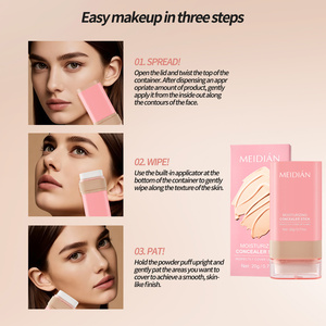 MEIDIAN 20g Wasserfester Feuchtigkeitsspendender <span class=keywords><strong>Concealer</strong></span> & Foundation-Stick mit Doppelkopf und Puderquaste für Alle Hauttypen - Product Image 6