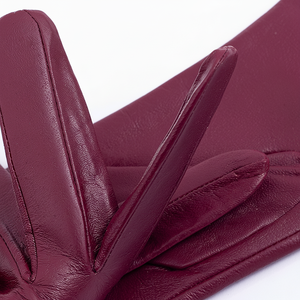 Gants élégants pour femmes en cuir véritable avec pompon en fourrure, gants de conduite imperméables au froid pour l'extérieur - Product Image 1