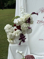 Bouquet de 5 têtes d'hortensias français artificiels en plastique pour cérémonie de mariage, fleurs artificielles luxueuses faites à la main pour la Saint-Valentin et la remise des diplômes