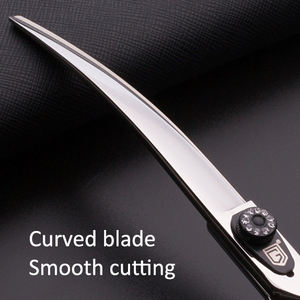 JARGEM Professional Hundes chere 7,<span class=keywords><strong>5</strong></span> Zoll Tier pflege Gebogene Schere Schwarze Tier pflege produkte - Product Image 2