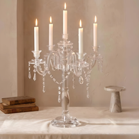 Porte-bougies en acrylique de style européen, lot de 5, accessoires de décoration de mariage, guides de chemin, centres de table pour la maison et l'hôtel, modèle 8001