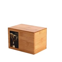 Ataúd de Madera para Mascotas con Diseño de Huella de Pata y Corazón, con Espacio para Foto, Urna Funeraria para Perros y Gatos