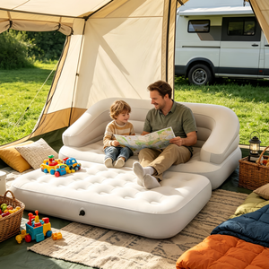 Canapé-<span class=keywords><strong>lit</strong></span> gonflable pliable portable, matelas pneumatique <span class=keywords><strong>2</strong></span> <span class=keywords><strong>places</strong></span>, canapé <span class=keywords><strong>de</strong></span> <span class=keywords><strong>camping</strong></span> floqué pour l'extérieur et l'intérieur avec pompe à air intégrée - Product Image 1