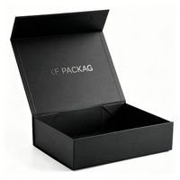 Boîtes cadeaux en carton rigide magnétique noir pliables avec impressions de logo personnalisées