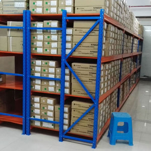 Estantes de almacenamiento de altura ajustable de servicio medio Estante industrial de almacén naranja azul Estantes de metal de servicio pesado para garaje - Product Image 5