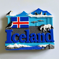 Aimant de réfrigérateur en résine 3D de haute qualité, carte du drapeau d'Islande, aimant de réfrigérateur souvenir touristique personnalisé pour la décoration de la maison, vente en gros
