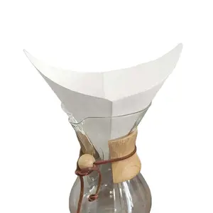 3-6 bardak kare şekli önceden katlanmış 30*30cm kahve kağıdı filtre Chemex kahve makinesi ile uyumlu