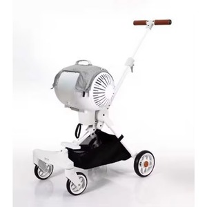 Chariot de transport pour animaux de compagnie, grand modèle, avec ventilateur, capsule spatiale sécurisée en plastique, pour voyages, poussette pour chien et chat - Product Image 5