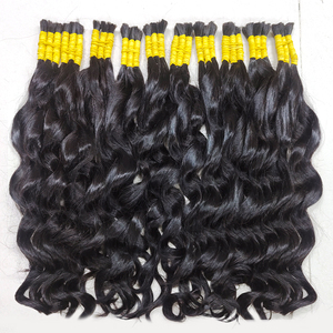 Sin enredos Muestra gratis Suave brillante Sin trama Sin procesar Virgen humana Extensiones de cabello trenzado indio vietnamita a granel - Product Image 3
