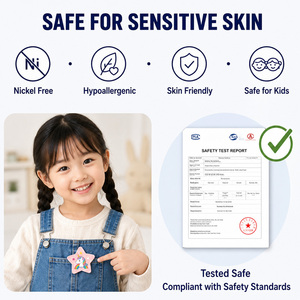 Épingles personnalisées sans nickel en forme d'étoile, motif dessin animé, bouton magnétique sûr, décoration légère, logo personnalisé, mignonnes <span class=keywords><strong>pour</strong></span> enfants - Product Image 4