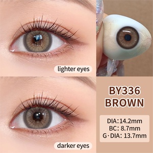 Miiemo mắt đen màu liên hệ với ống kính dahab Top người bán điện mỹ phẩm màu địa chỉ liên lạc Bella mắt lớn cận thị kính áp tròng - Product Image 2