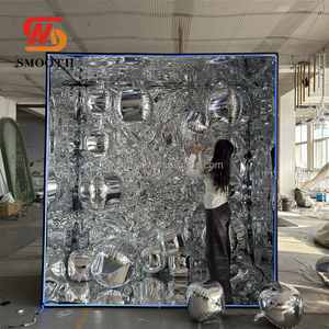 Caja de Fotografía Metálica Plateada Brillante con Luz LED para Cabina de Fotos, Fondo para Bodas - Product Image 2