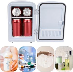 Portable Car <b>Refrigerator</b> USB Household Freezer 4L Holds 6 Cans Skincare Makeup Multifunction Mini Fridge With Cooler and Warmer - Product Image 3
