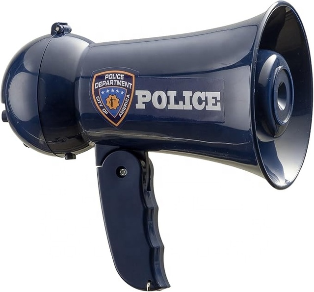 Children Police Role Play Toy Megaphone Handheld Bullhorn Speaker With Siren Sound OEM