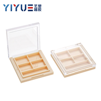 Palette d'ombres à paupières 4 couleurs Boîte d'emballage cosmétique vide en plastique Palette de maquillage avec fente pour pinceau