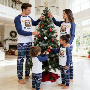 <span class=keywords><strong>Pigiami</strong></span> Natalizi Coordinati per Famiglia 2026, Divertenti Renne con Luci di Natale, Morbido Pigiama in Poliestere per Adulti e Bambini - Product Image 3