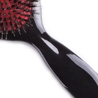 Brosse à cheveux coussinée antistatique compacte en poils de sanglier et nylon, plaquée or ionique, avec logo personnalisé, vente en gros