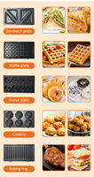 3 4 5 6 7 8 9 10 en 1 machine à sandwich assiettes détachables ensemble de gaufres grille-pain 4 tranches/choux aux œufs/noisette/biscuits/beignet