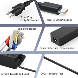 Adaptateur secteur USB-C 65W 30W PD 3.0 QC3.0 avec câble rétractable et design pliable pour ordinateurs portables - Compatible avec Mac/Chromebook - Product Image 2