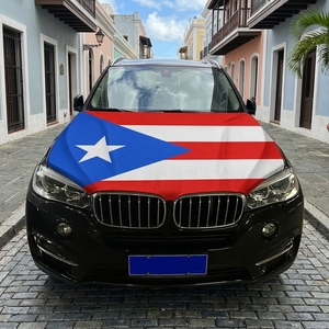 Housse de capot de voiture personnalisée avec drapeau de Porto <span class=keywords><strong>Rico</strong></span>, lavable, extensible, pour SUV, camion, capot moteur, bannière 130x150cm, livraison directe, décoration automobile - Product Image 4
