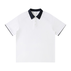 Polo de Algodón Fresco de 220 g/m² para Hombre y Mujer, Cuello en Contraste, Manga Corta, Estilo Japonés, Holgado, Informal, Unisex, Primavera-Verano - Product Image 5