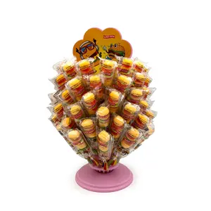 Grosir Label Pribadi Kustom Penjualan Laris Bentuk Burger Halal Manis Jelly Lollipop Permen