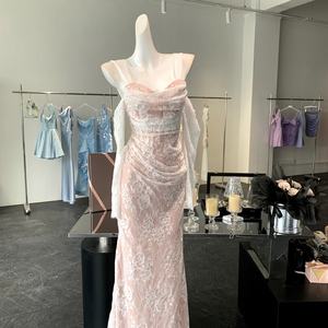 เดรสยาวลูกไม้สไตล์ใหม่สุดฮอต สวยสง่า เซ็กซี่ แฟชั่นสำหรับงานปาร์ตี้สำหรับผู้หญิง - Product Image 3