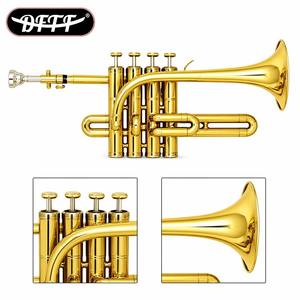 Meilleur choix : <span class=keywords><strong>Trompette</strong></span> piccolo OEM à <span class=keywords><strong>4</strong></span> clés en laiton doré, tonalité Si bémol, <span class=keywords><strong>de</strong></span> haute qualité pour performance professionnelle en orchestre - Product Image 1