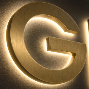 Letrero Luminoso 3D con Letras Doradas Retroiluminadas por LED para Fachada de Tienda - Product Image 5
