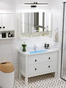 En Modern tasarımlar banyo Vanity kabine avrupa asılı ahşap yüzen banyo Vanity ithalat