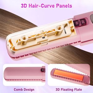 Plancha y Rizador de Vapor Portátil 2 en 1 LAMA Recargable con Pantalla LCD y 5 Velocidades, Estilizador de Cabello de Cerámica con Estuche - Product Image 6