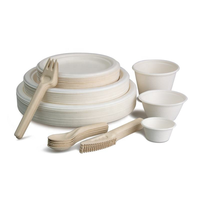 Ustensiles jetables écologiques en bagasse de canne à sucre, fourchettes, couteaux et cuillères biodégradables et compostables pour les restaurants de restauration rapide