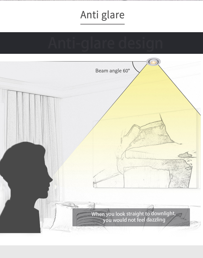 Hotel 10W Recessed Cob Downlight Adjustable LED Down Light
