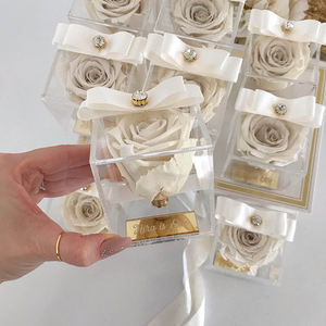 Enchanted <span class=keywords><strong>Eternity</strong></span> Infinity Forever Eternal Rose Caja de acrílico de una sola rosa preservada Favor DE BODA Rosa preservada en caja de acrílico - Product Image 5