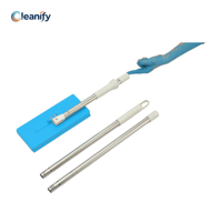 Plaque de rechange jetable pour balai plat en tissu, compatible Click Mop, avec manche en acier à 3 sections, 25,5x11cm