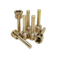 Housing Sensor Kuningan CNC Machined Thermowell Stainless Steel 316 1/2" NPT BSPT untuk Termokopel, Pelindung Temperatur, dengan Proses Broaching