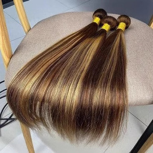 ผมแท้แบบตรง P4/27 ไฮไลท์  ขนาด 14-30 นิ้ว  แบบ Remy  ต่อผมได้  สามารถดัดได้ สำหรับผู้หญิง - Product Image 2