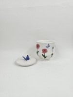 Vela Aromática de Cera de Soja en Frasco de Vidrio Pintado a Mano, Diseño de Mariquita y Lirio de los Valles, Fragancia Personalizada, Arte Moderno, Decoración del Hogar