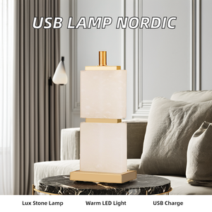 Postmodern Nordic Bedside LED <b>Table</b> <b>Lamp</b> Fabric USB Charging Desk <b>Lamp</b> with Square Fabric Reading for Room Use - Product Image 5