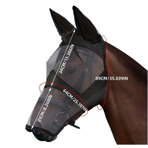 Masque pour cheval en stock, adapté aux ventes transfrontalières sur Amazon, couvre-tête anti-moustiques pour cheval, tissu respirant, anti-insectes, taille S - Product Image 3