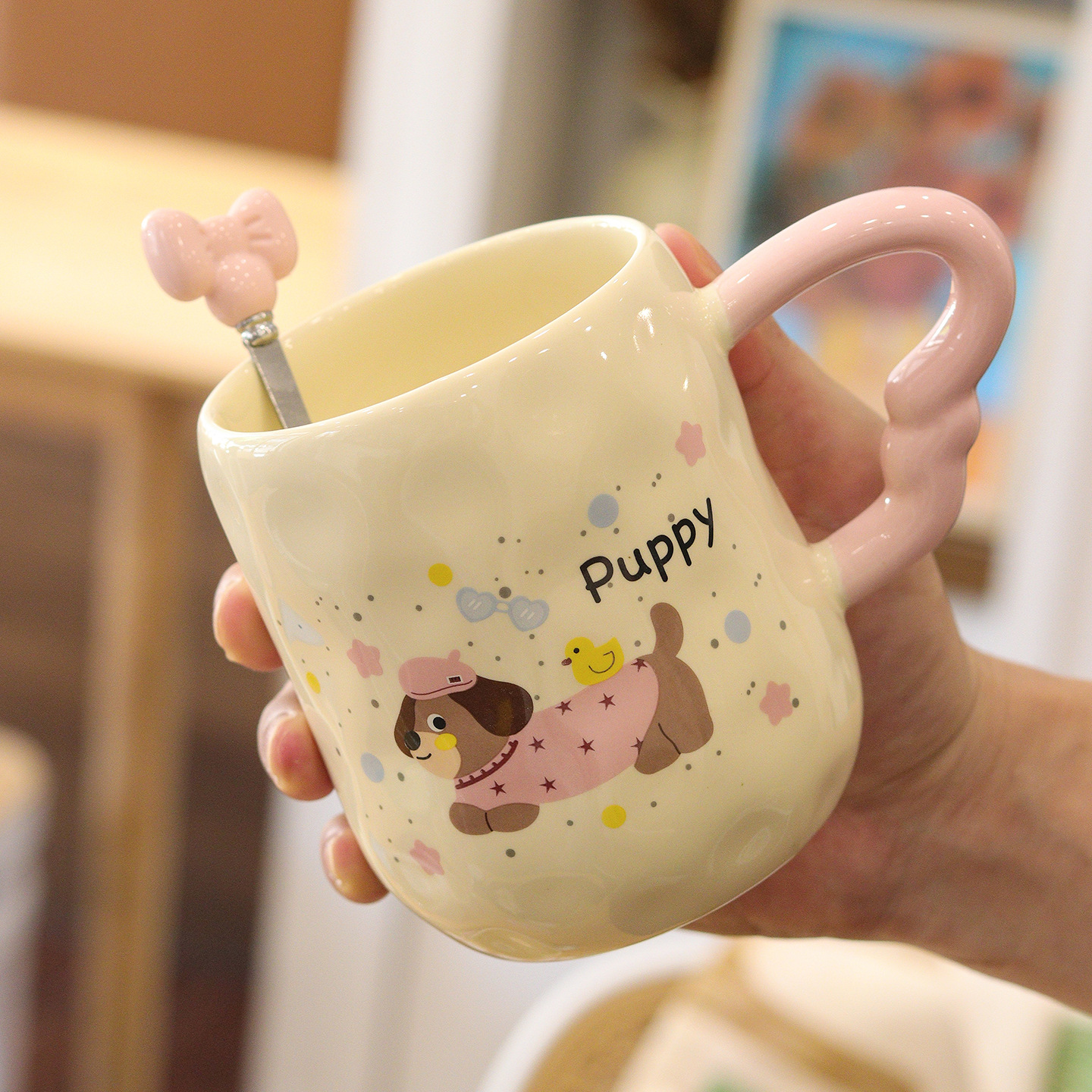 Volver poco pato amarillo Dachshund/cuchara de la taza
