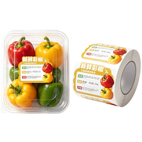 Autocollant personnalisé en PET auto-adhésif pour l'alimentation, les supermarchés, les codes-barres, les étiquettes thermiques imperméables, certifié ISO CE, étiquette personnalisée