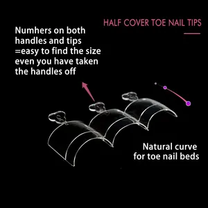 240 Uds. De media cubierta transparente, puntas de <span class=keywords><strong>uñas</strong></span> de Gel suave cuadradas cortas, Material ABS, <span class=keywords><strong>uñas</strong></span> de los pies para mujeres, salones de <span class=keywords><strong>uñas</strong></span> DIY - Product Image 4