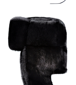 Factory Wholesale Russian Aviator Hat Real Sheepskin Leather Hat Men's Real Mink Fur Hat - Product Image 2
