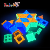 Ensemble de blocs de construction magnétiques qui brillent dans le noir avec des pièces de 7,5 cm et 3,75 cm, jouet éducatif STEM pour enfants