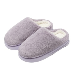 Fashion <b>Fluffy</b> Indoor Bedroom for Slippers with Thick Bottom Solid Color and Warm EVA Outsole for House and Family - Product Image 5