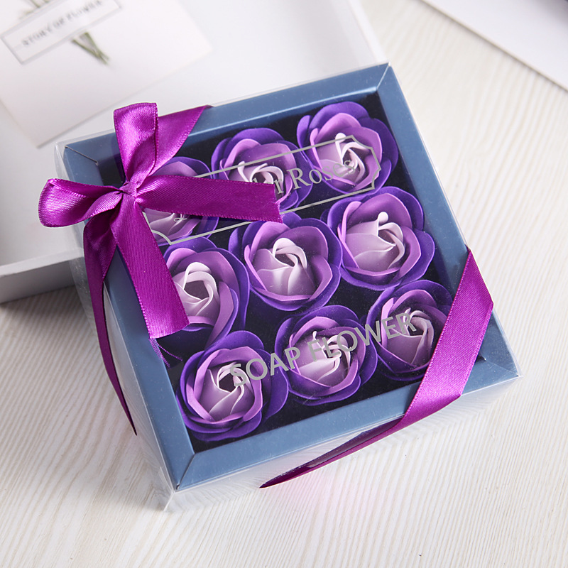 9 square box purple